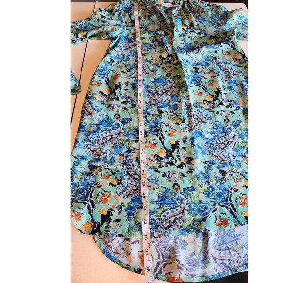 Robert Graham Floral Silk Long Sleeve Shirt Dress size 4-6 - Picture 9 of 10